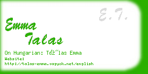 emma talas business card